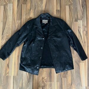 Vintage Guess Company Genuine Leather Jacket Black Size L